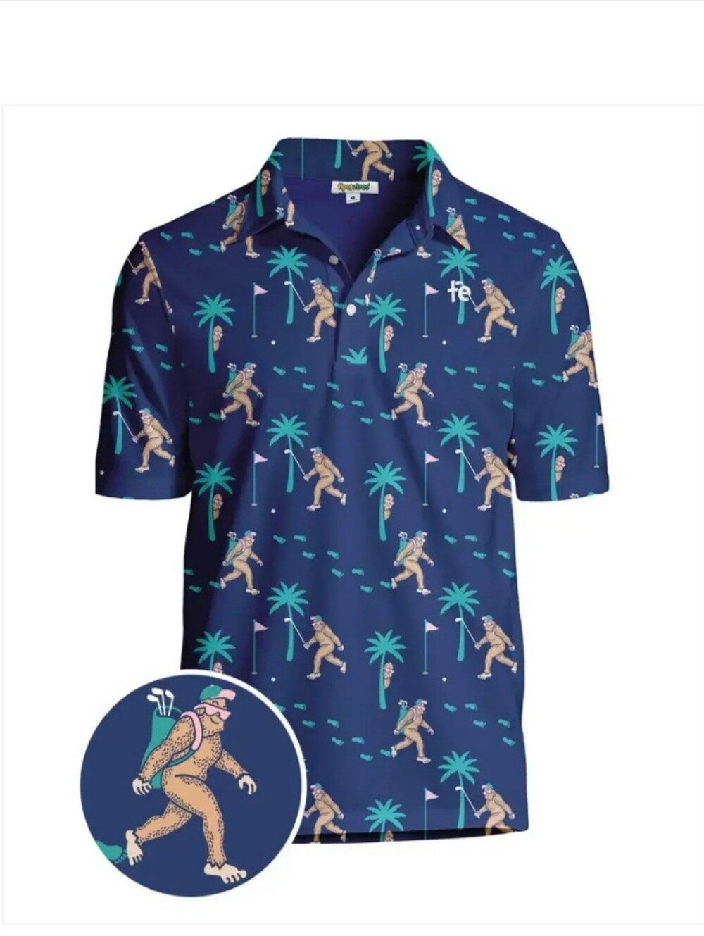 Tipsy Elves Men's Bigfoot Bogey Golf Polo